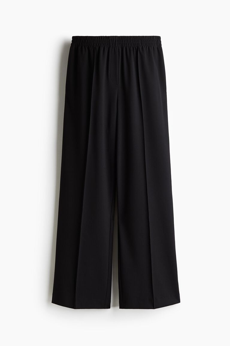 Wide crease-detail trousers