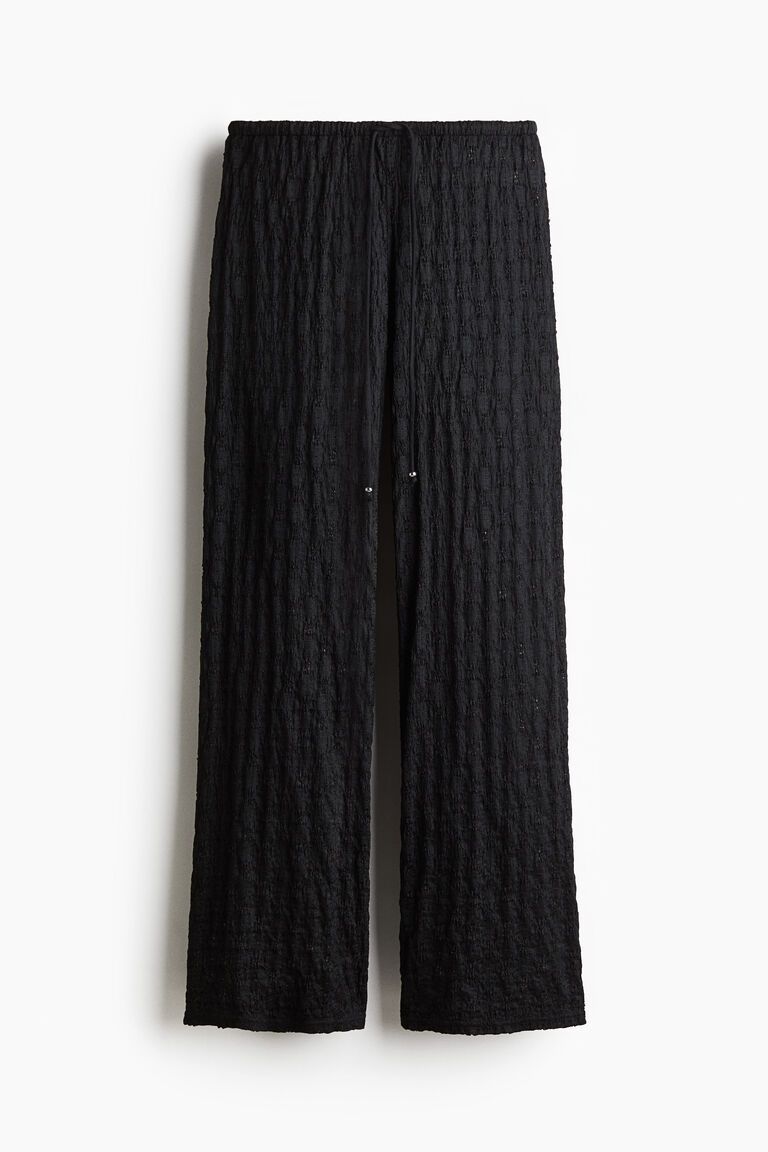 Lace-look drawstring trousers