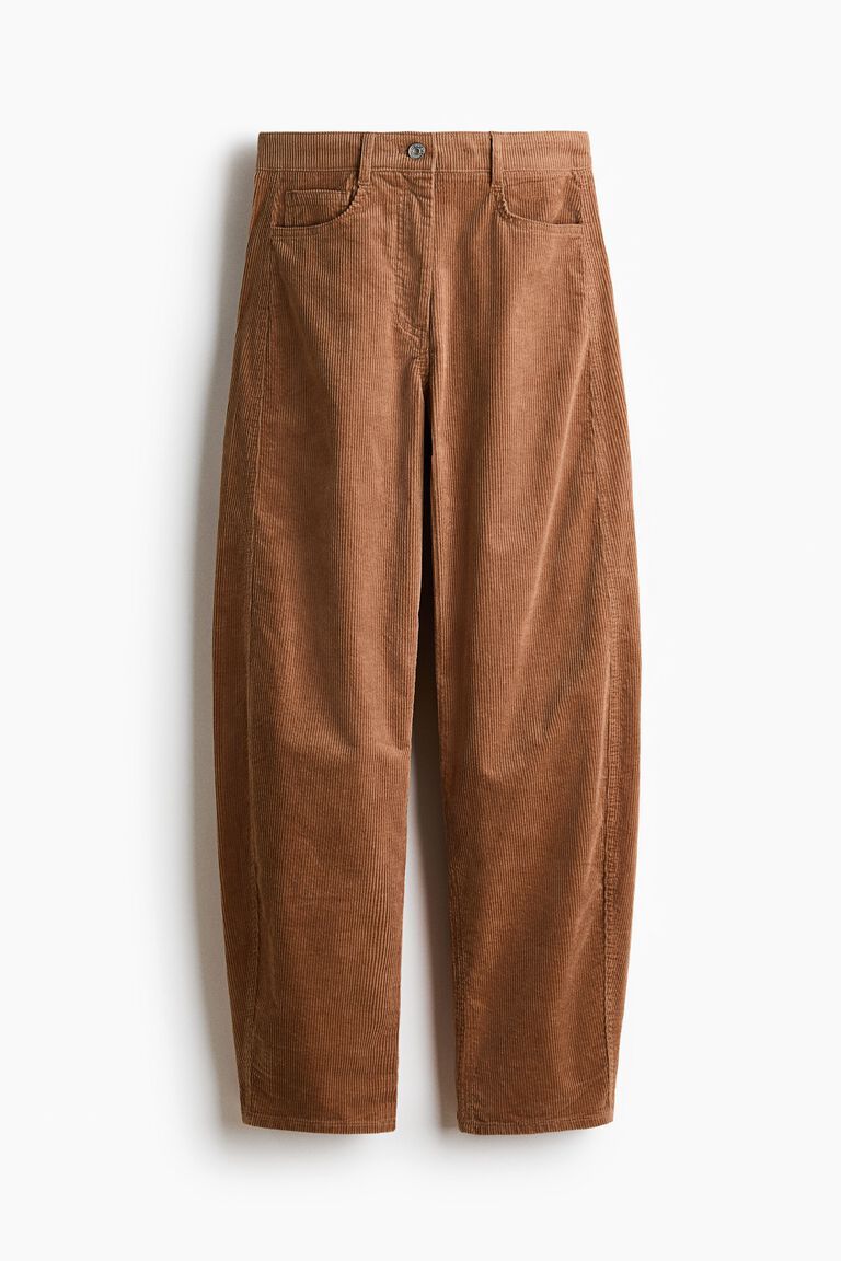Barrel corduroy trousers