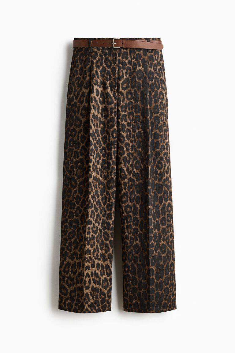 Wide belted trousers