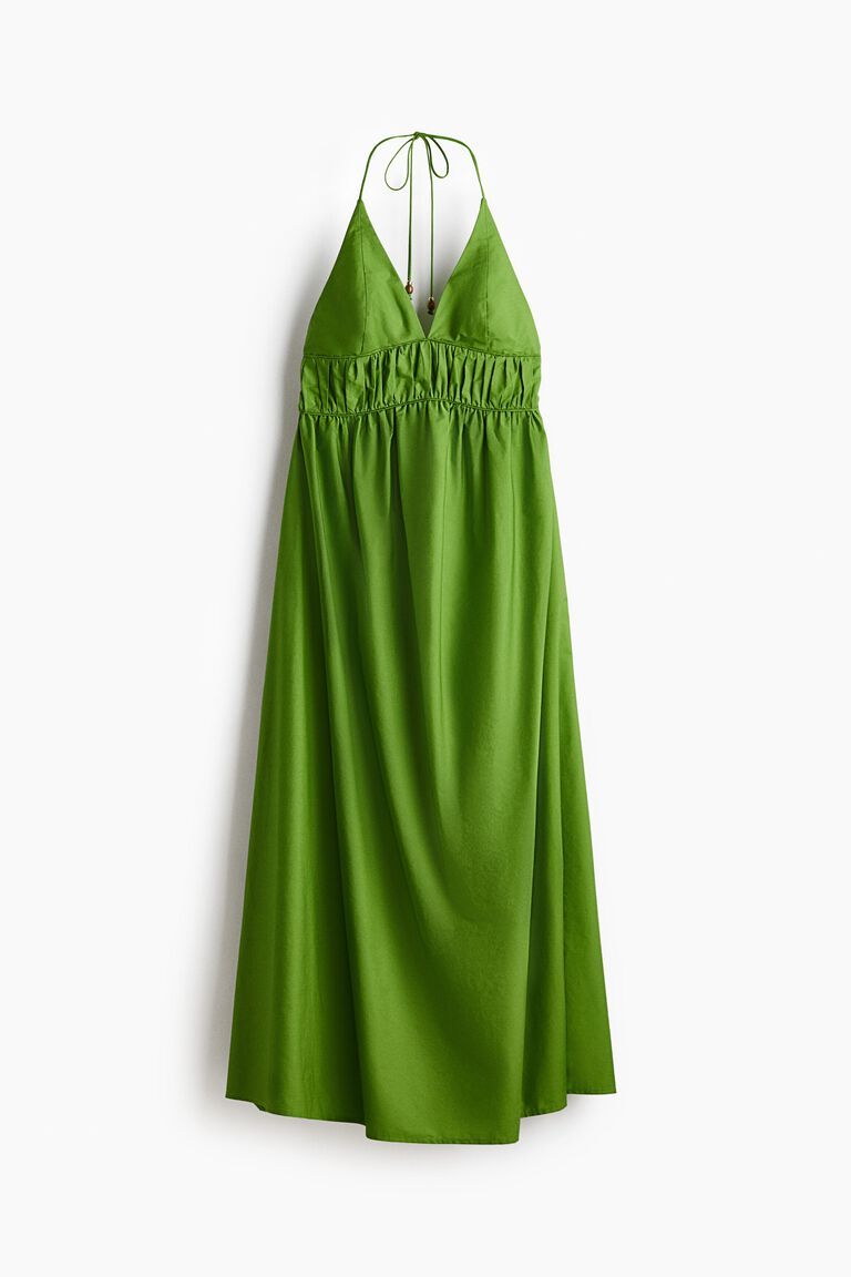 Poplin halterneck dress