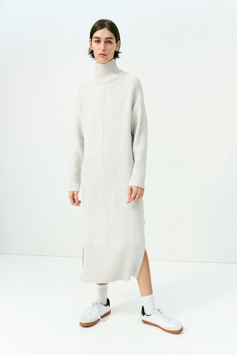 Knitted turtleneck dress