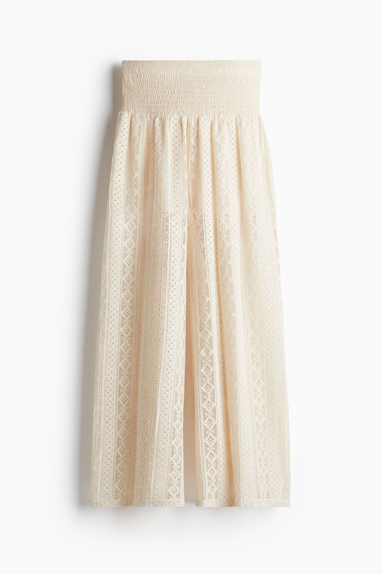 Wide lace-look trousers