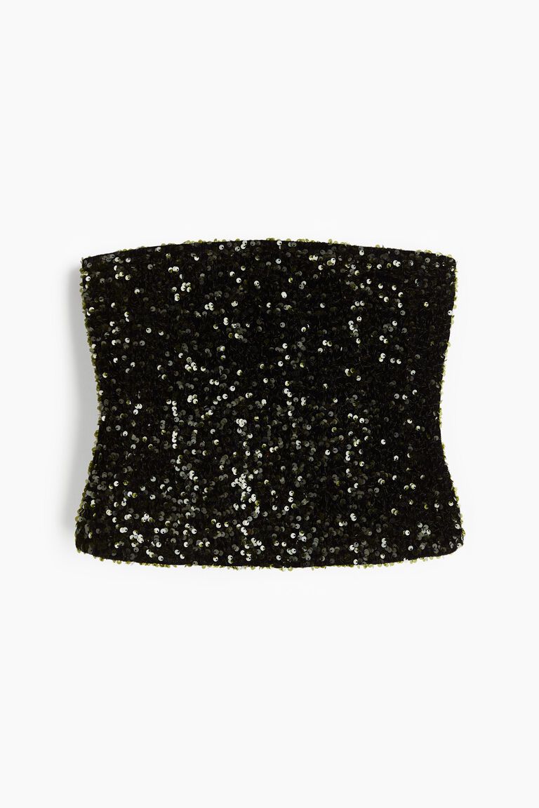 Sequined bandeau top