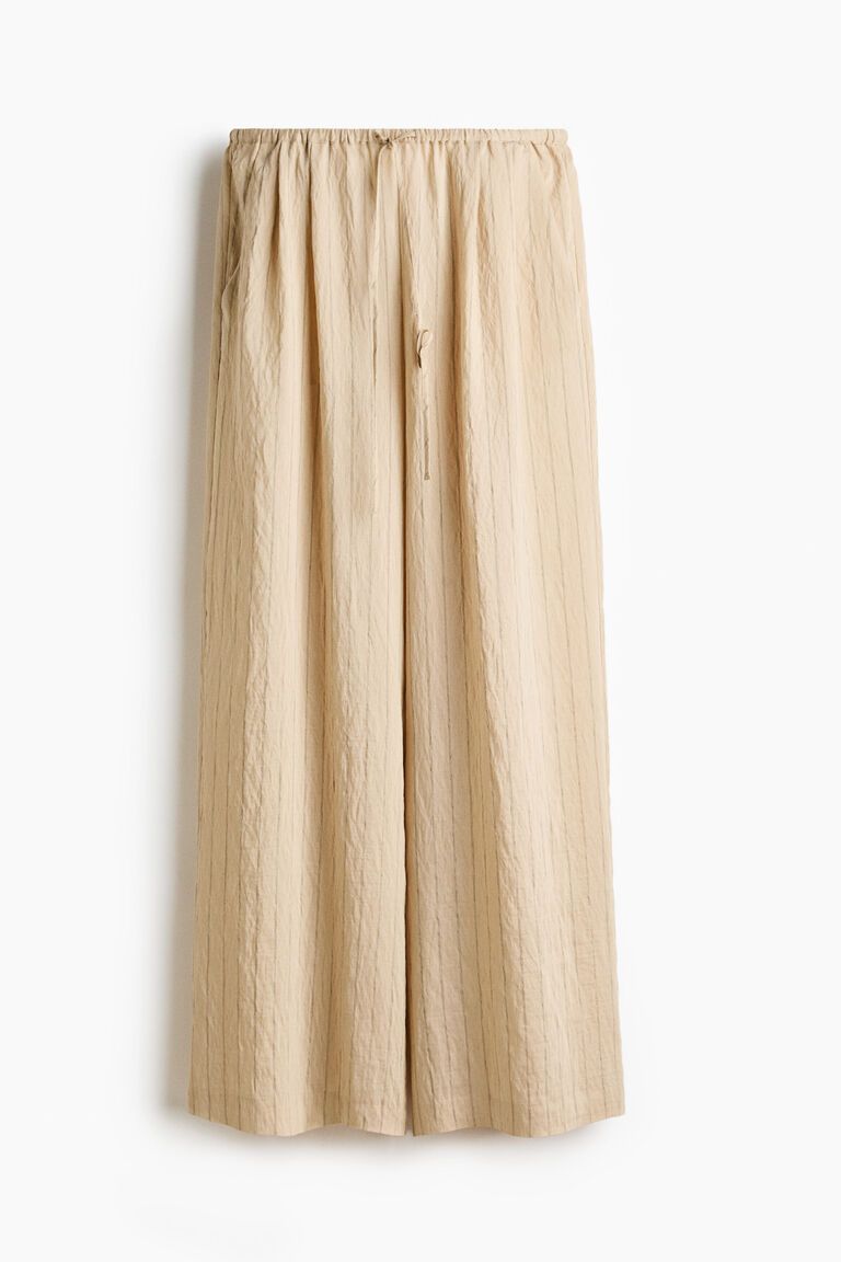 Straight drawstring trousers