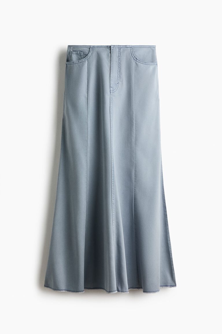 Flared denim skirt