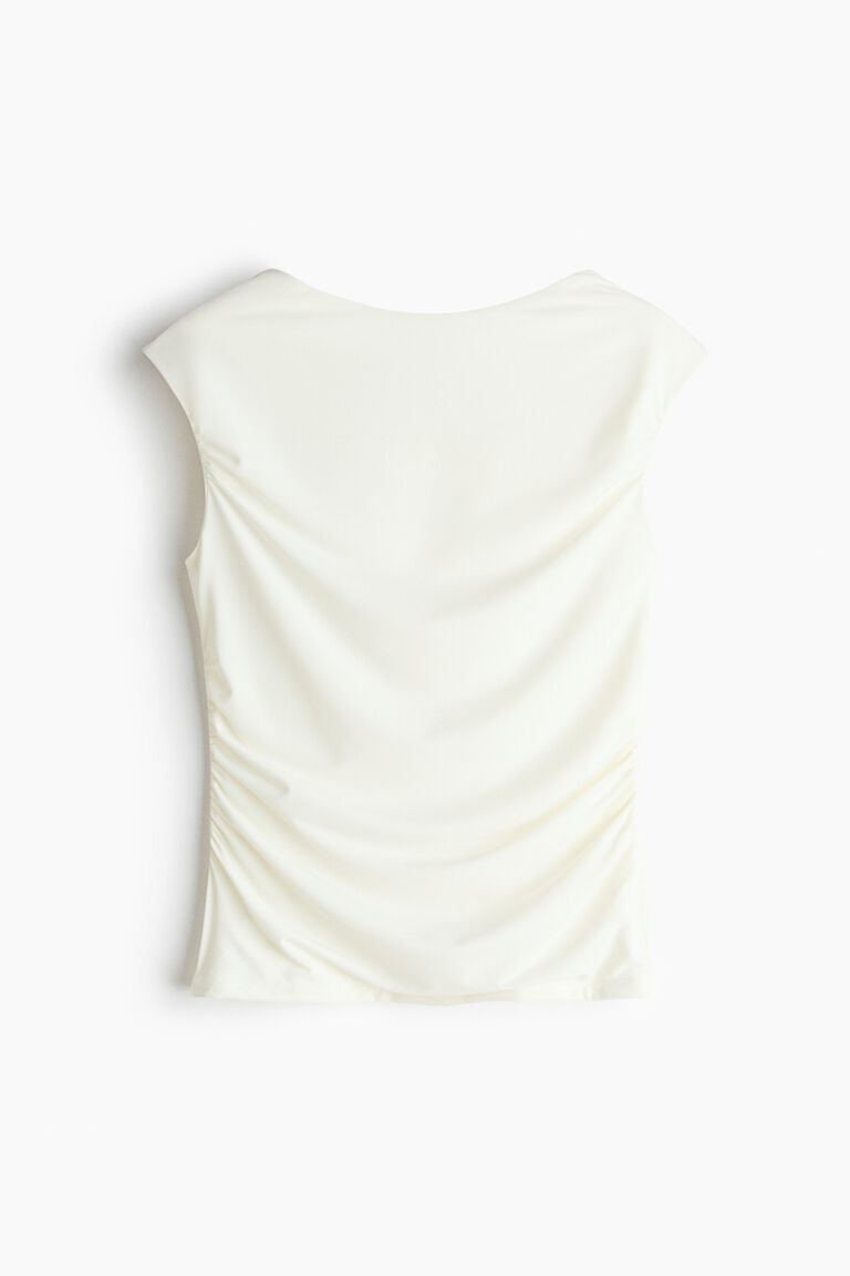 Draped boat-neck top