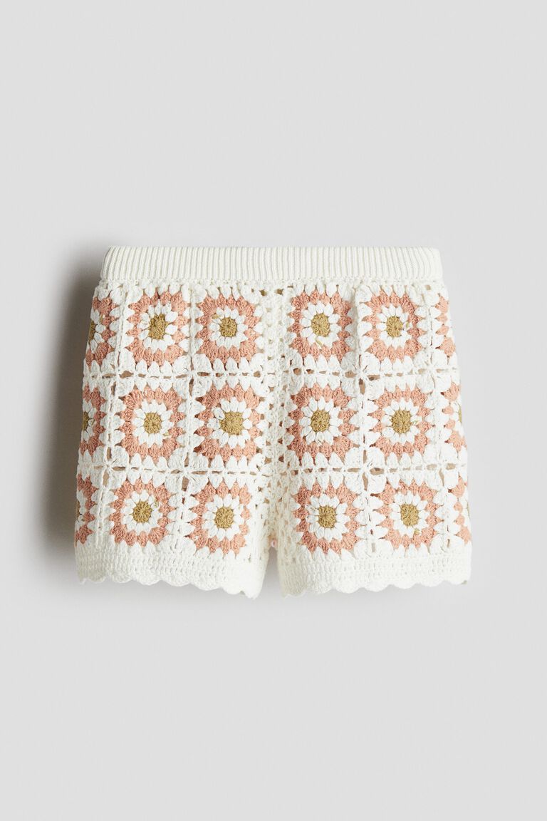 Cotton crochet shorts