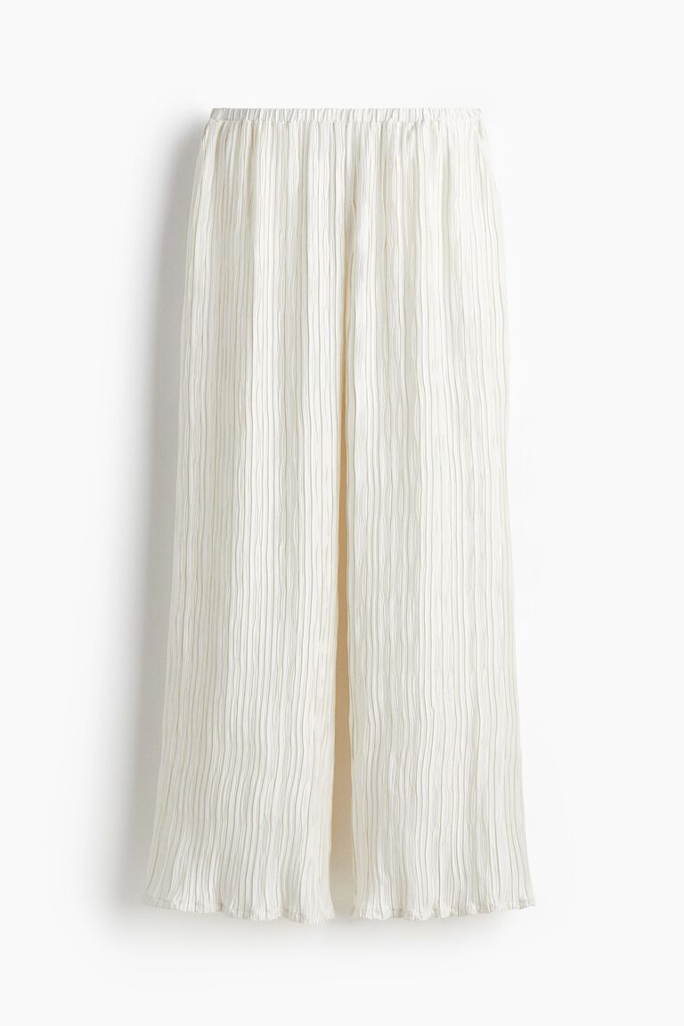 Crinkled pull-on trousers