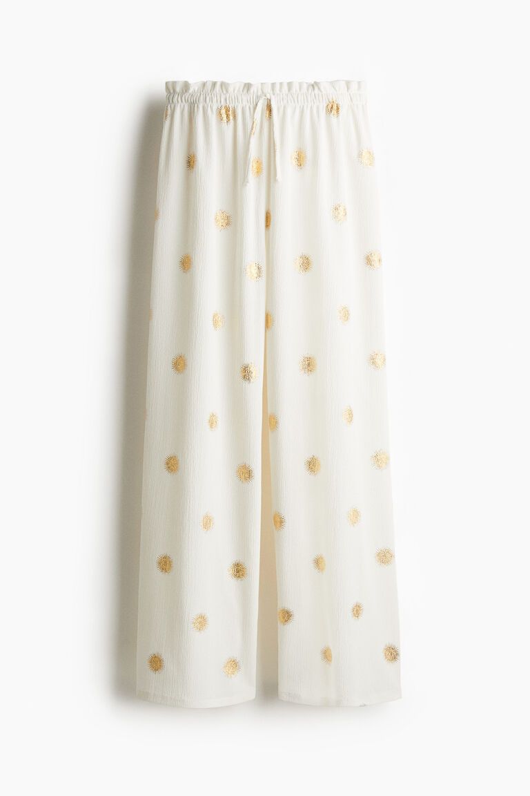 Crinkled jersey drawstring trousers