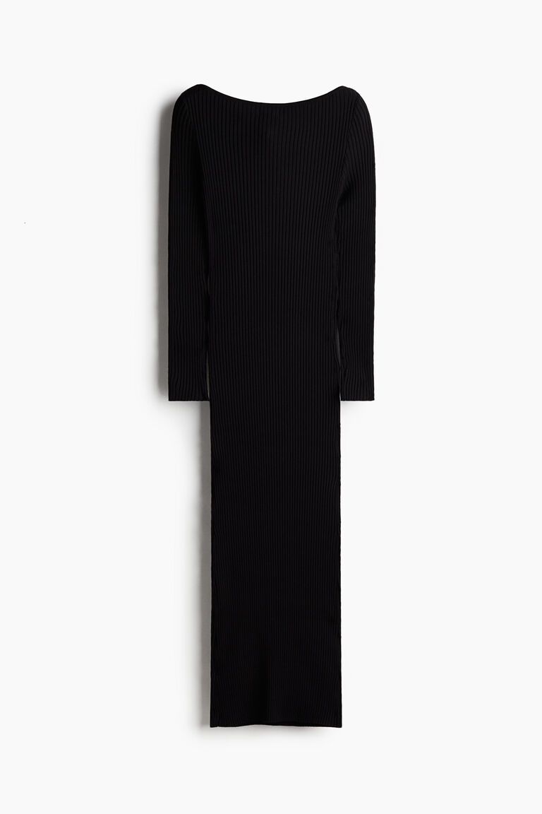 Boat-neck bodycon dress