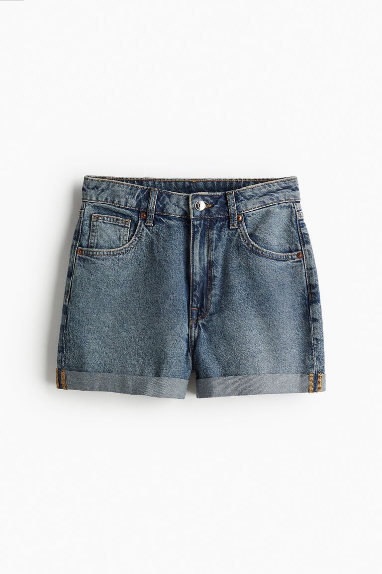 High-waisted denim shorts