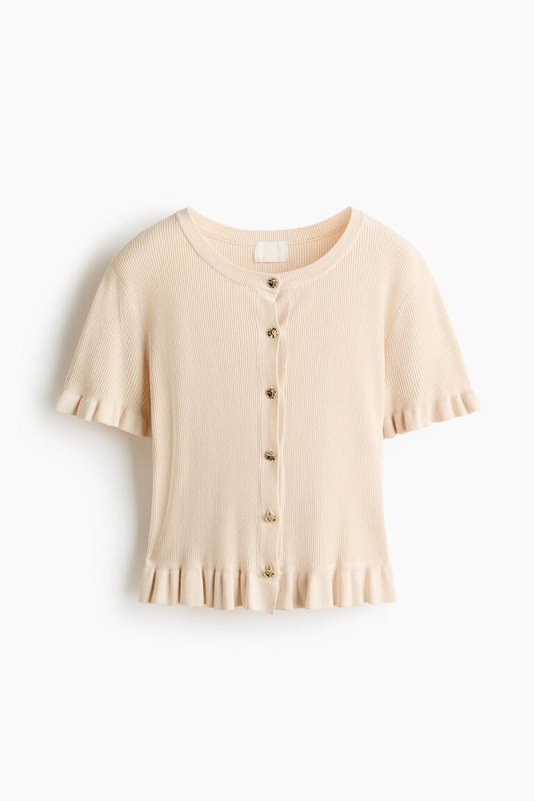 Frill-trimmed cardigan