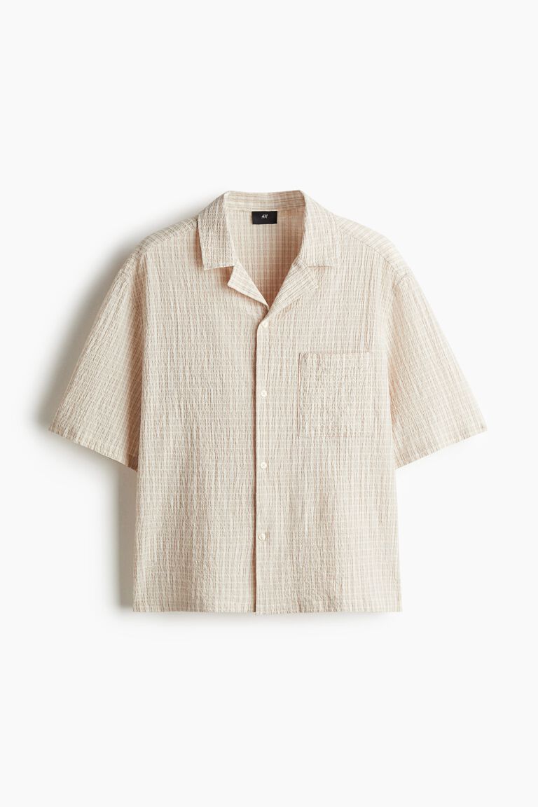 Loose Fit Seersucker resort shirt