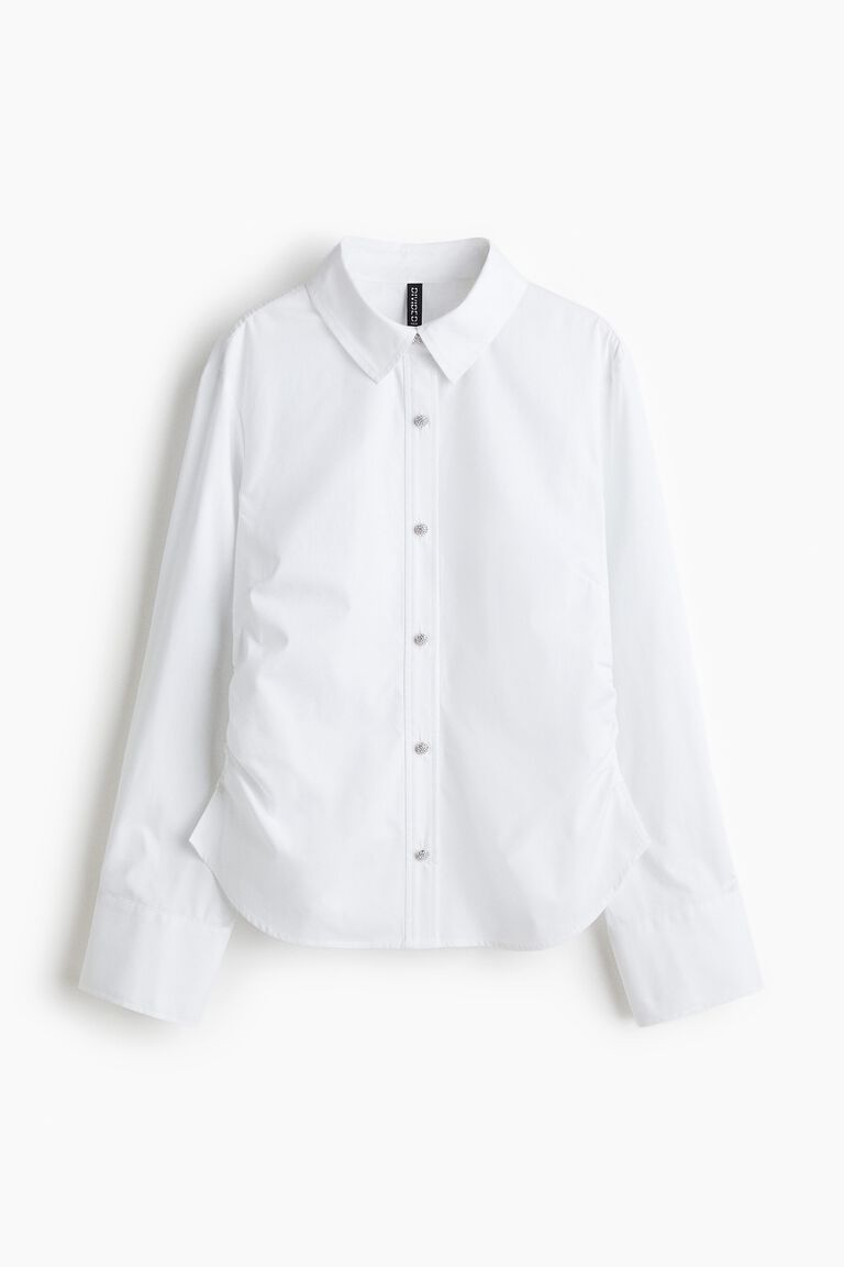 Draped cotton shirt
