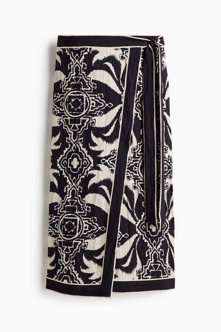 Printed wrap skirt