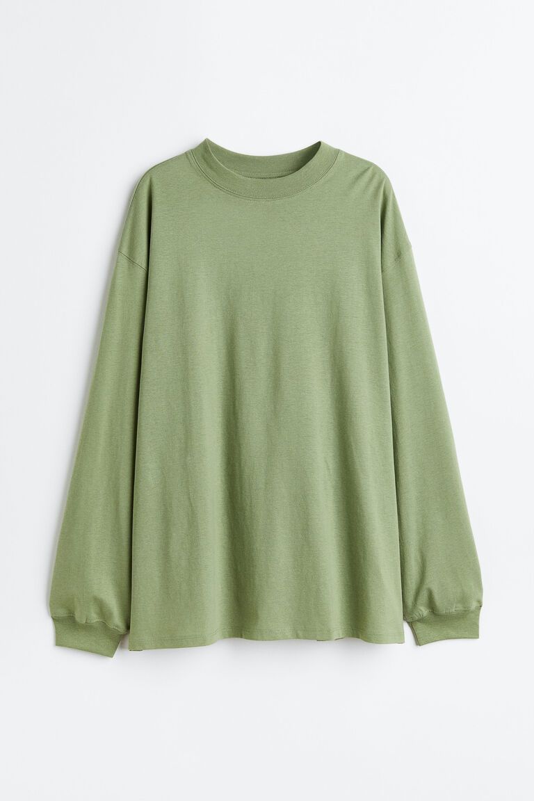 Long-sleeved jersey top