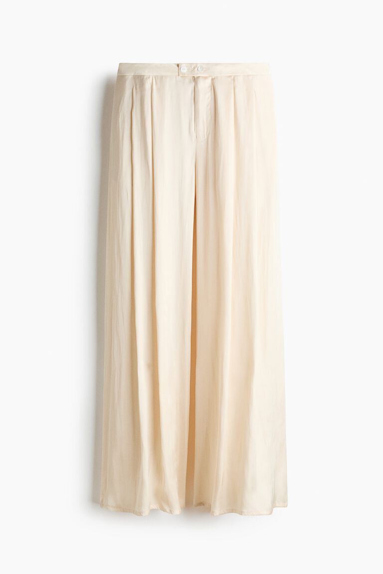 Wide satin trousers