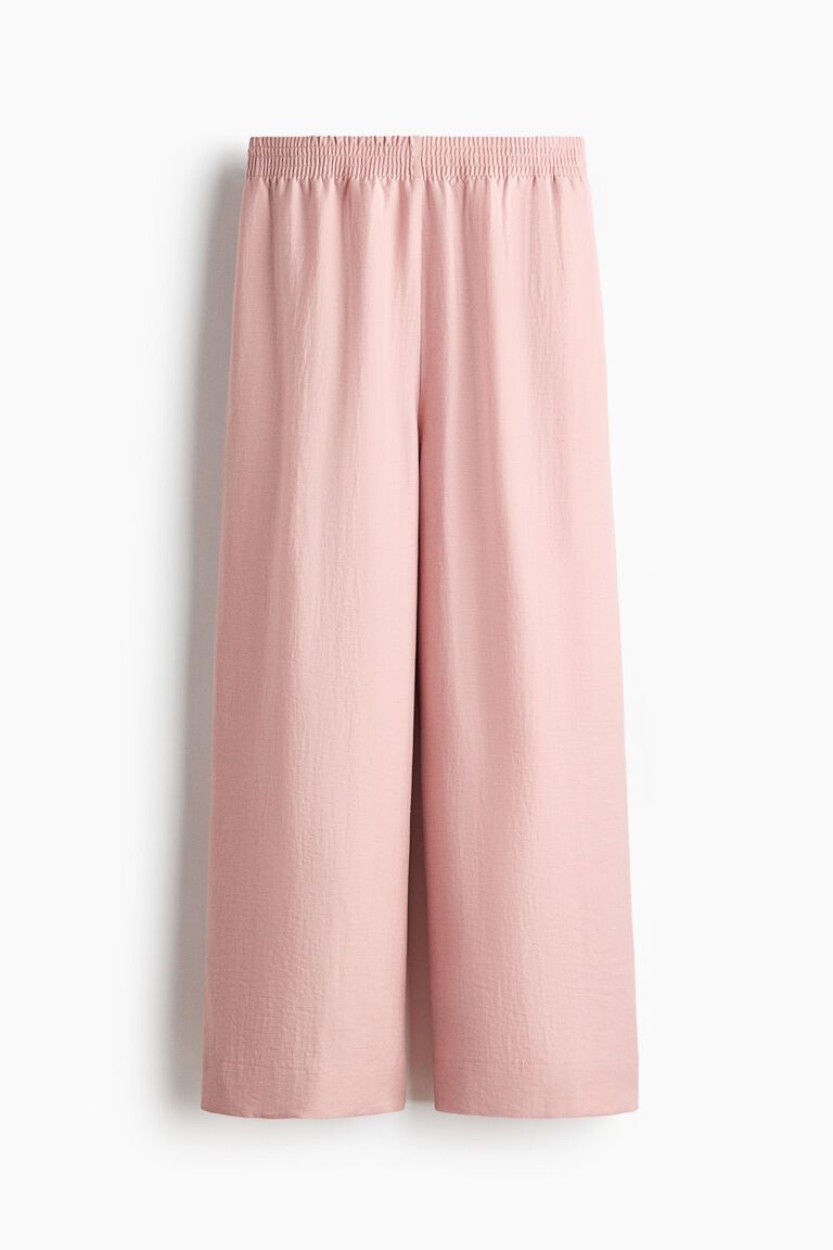 Linen-blend ankle-length trousers