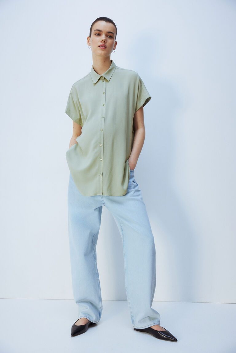 MAMA Tie-belt blouse