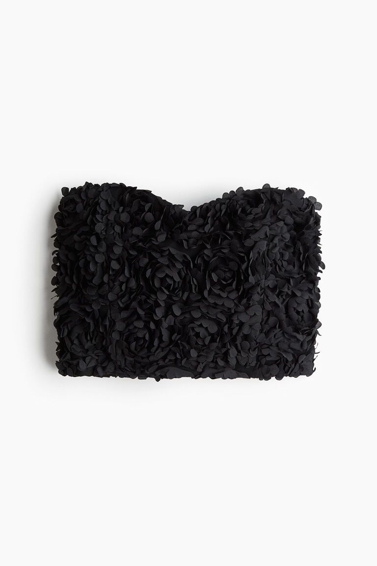 Cropped appliquéd bandeau top