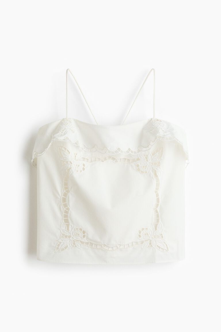 Broderie anglaise strappy top