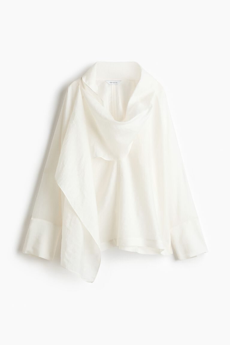 Scarf-collar blouse