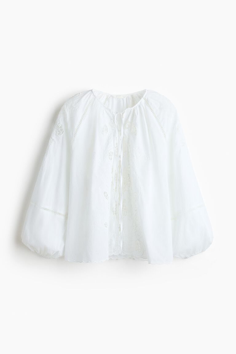 Broderie anglaise cotton blouse