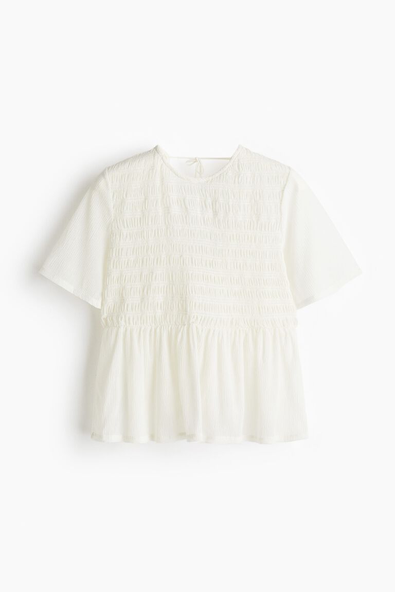 Smocked peplum top