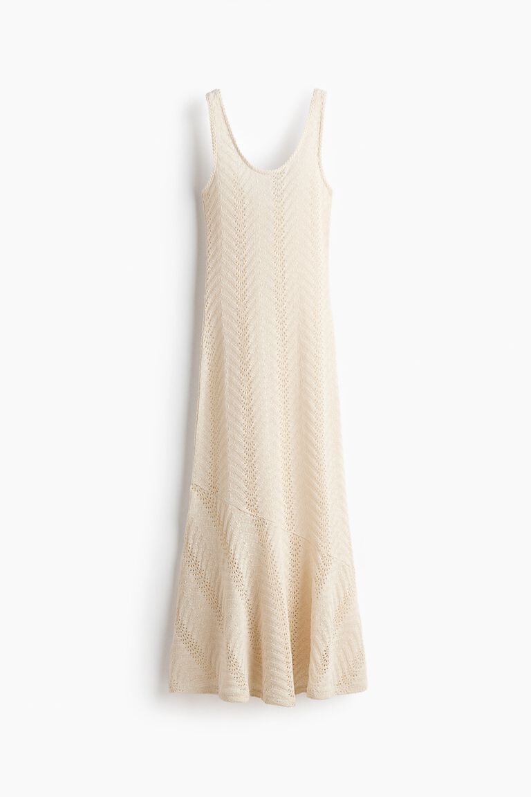 Crochet-look midi dress