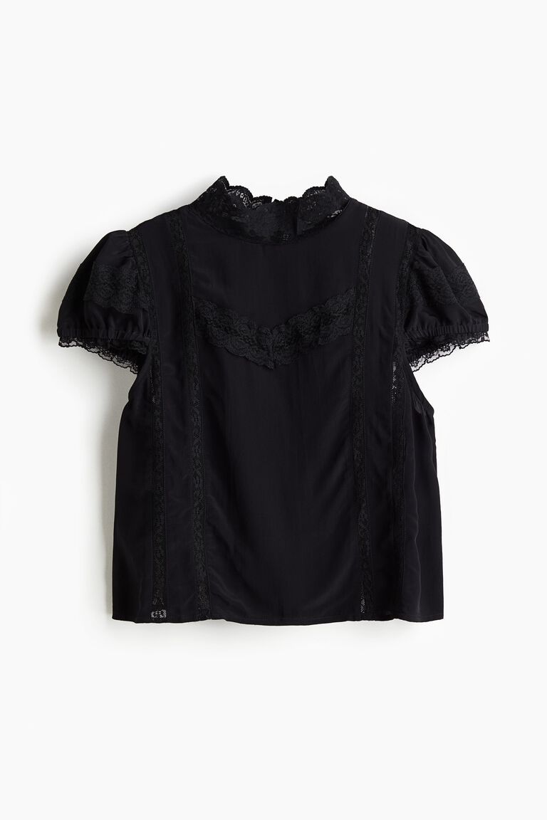 Lace-detail blouse