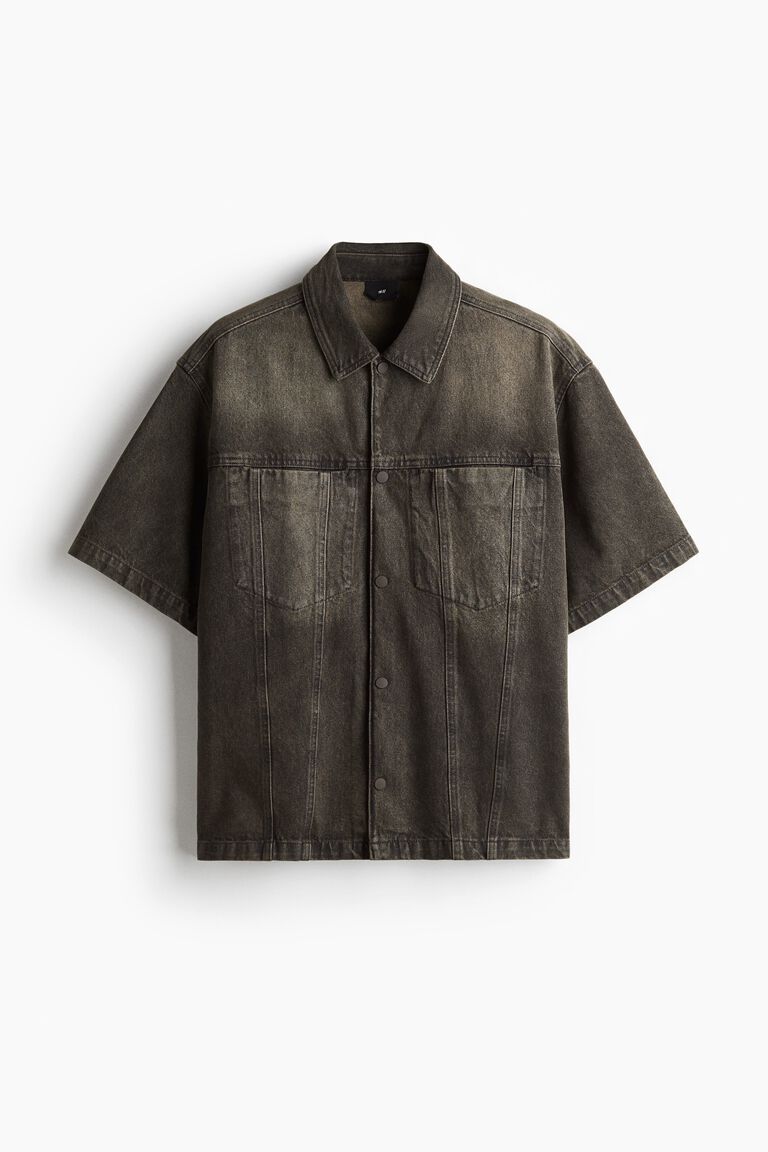 Loose Fit Short-sleeved denim shirt