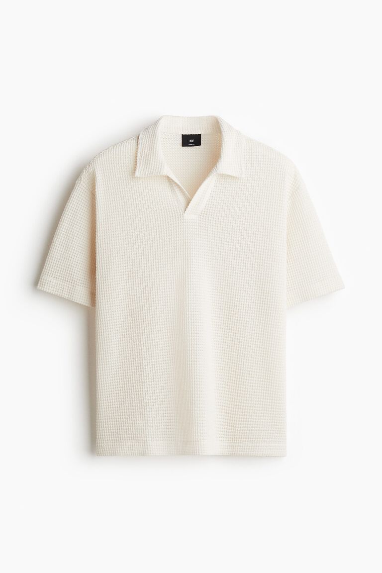 Loose Fit Waffled polo shirt