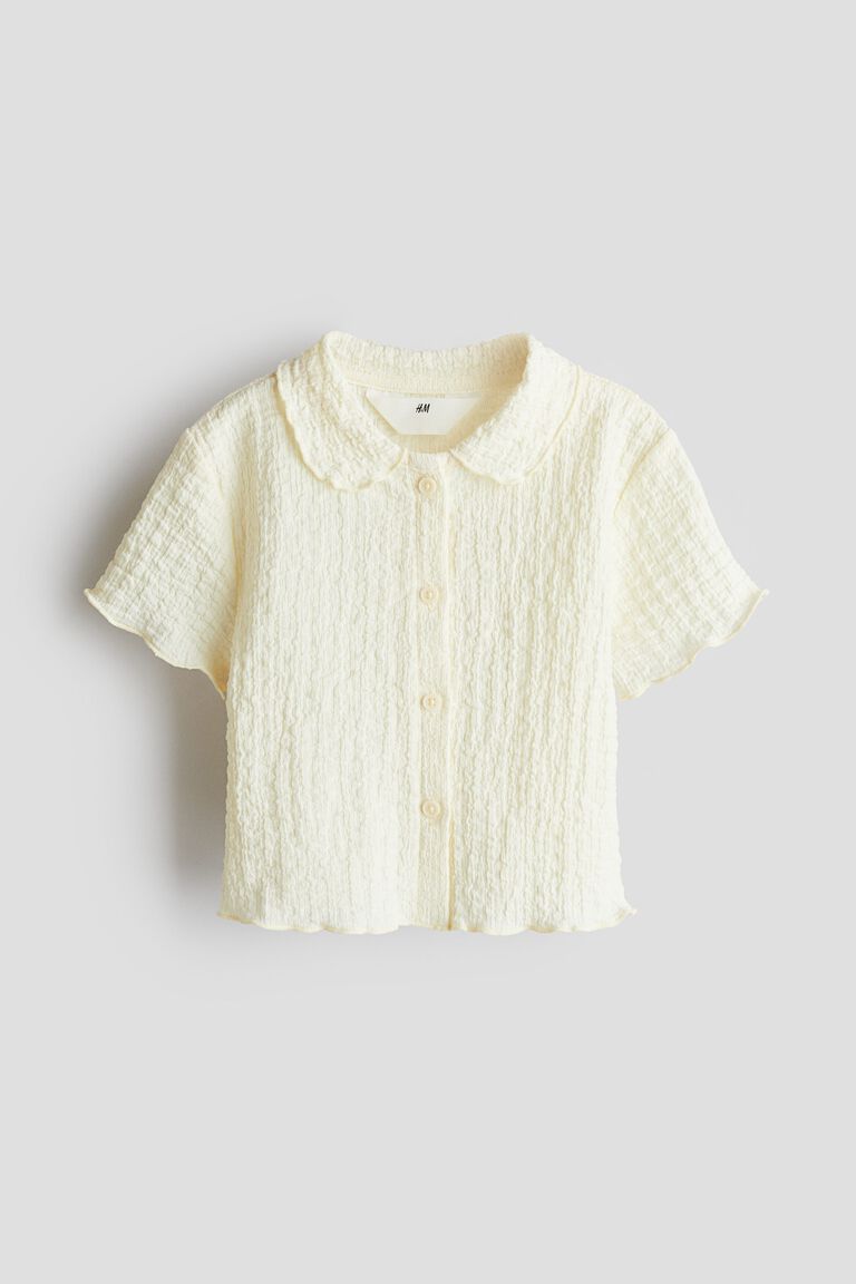 Crinkled jersey blouse