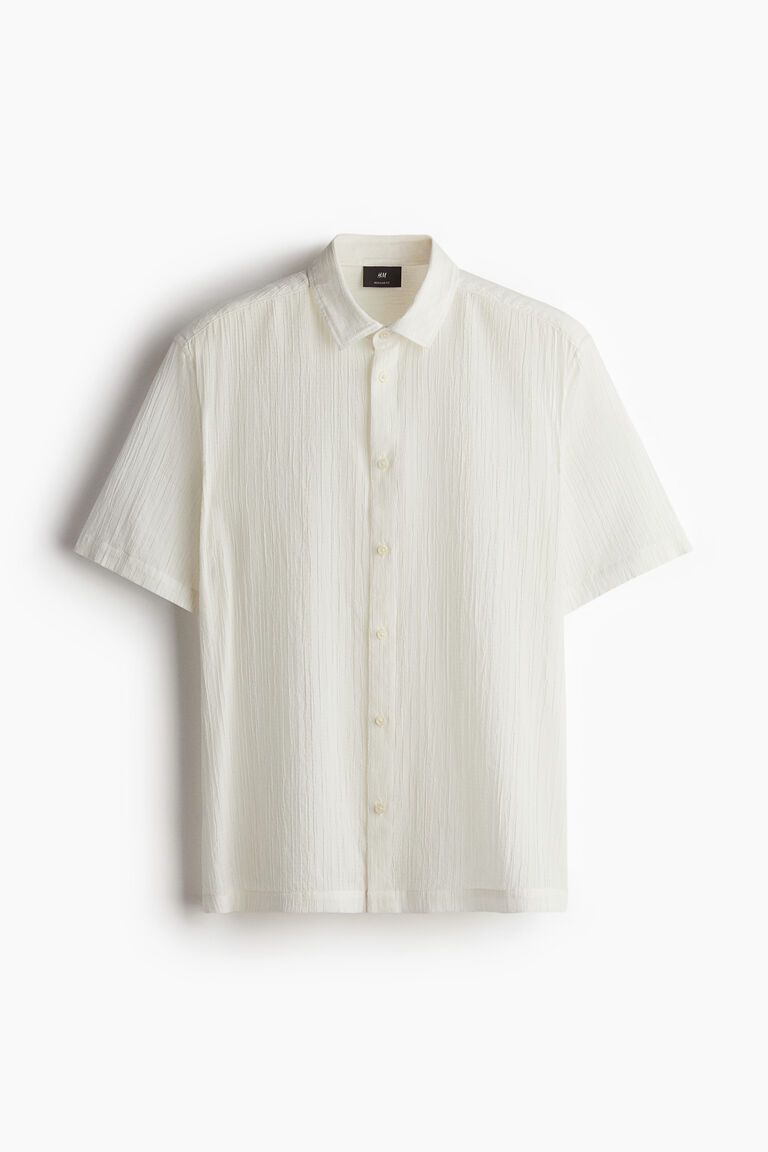 Regular Fit Textured short-sleeved shirt