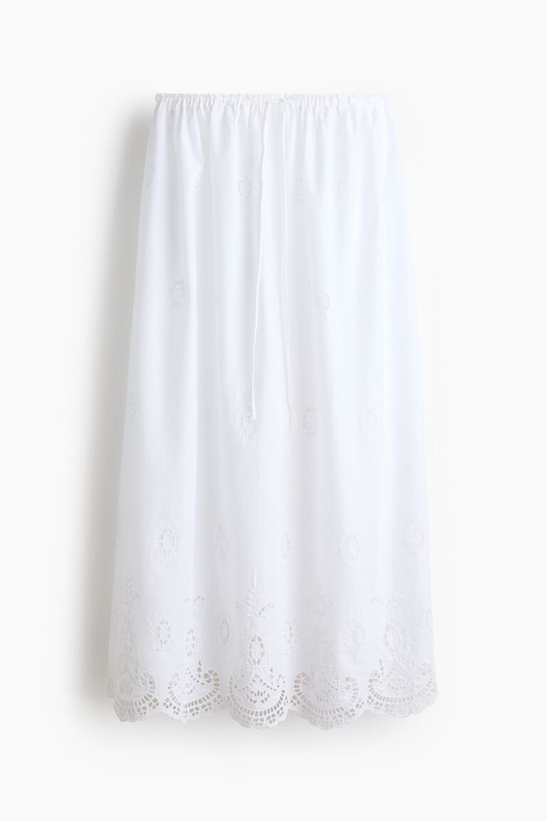 Broderie anglaise drawstring skirt