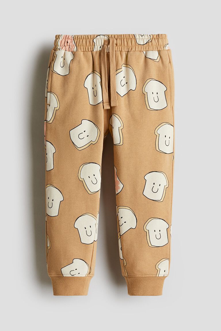 Printed cotton joggers