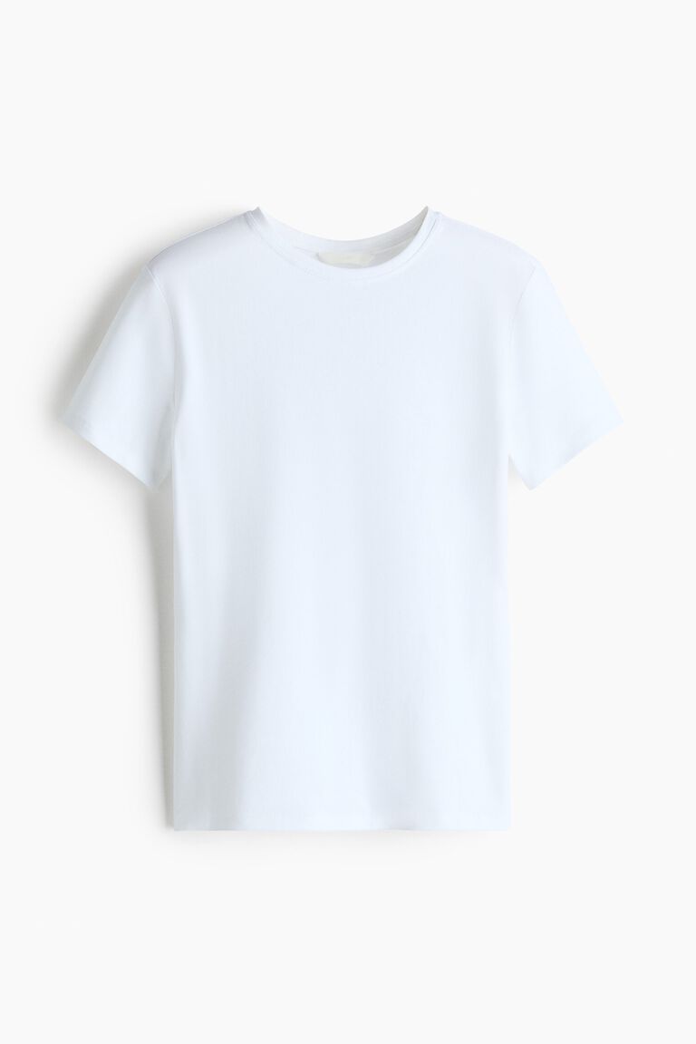 Fitted cotton-blend T-shirt