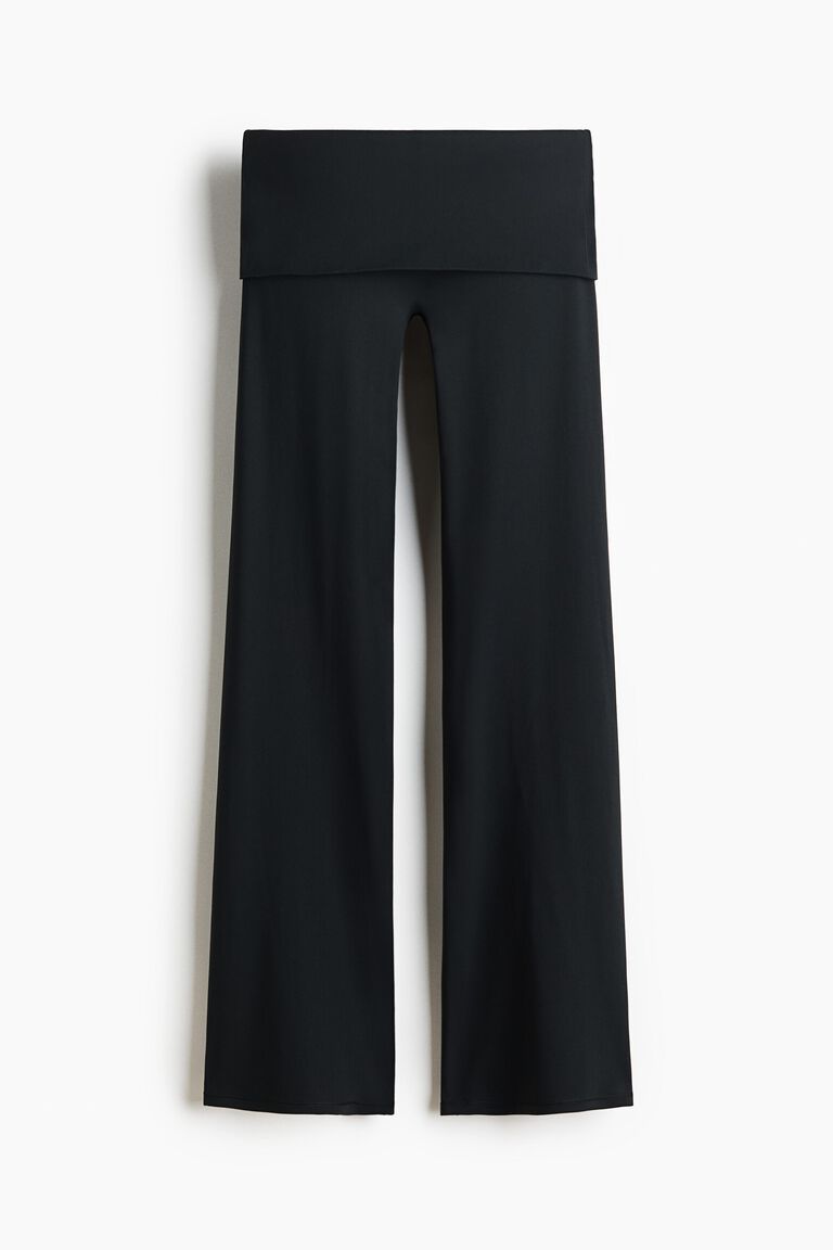 Fold-over Flared sports leggings with Lycra®