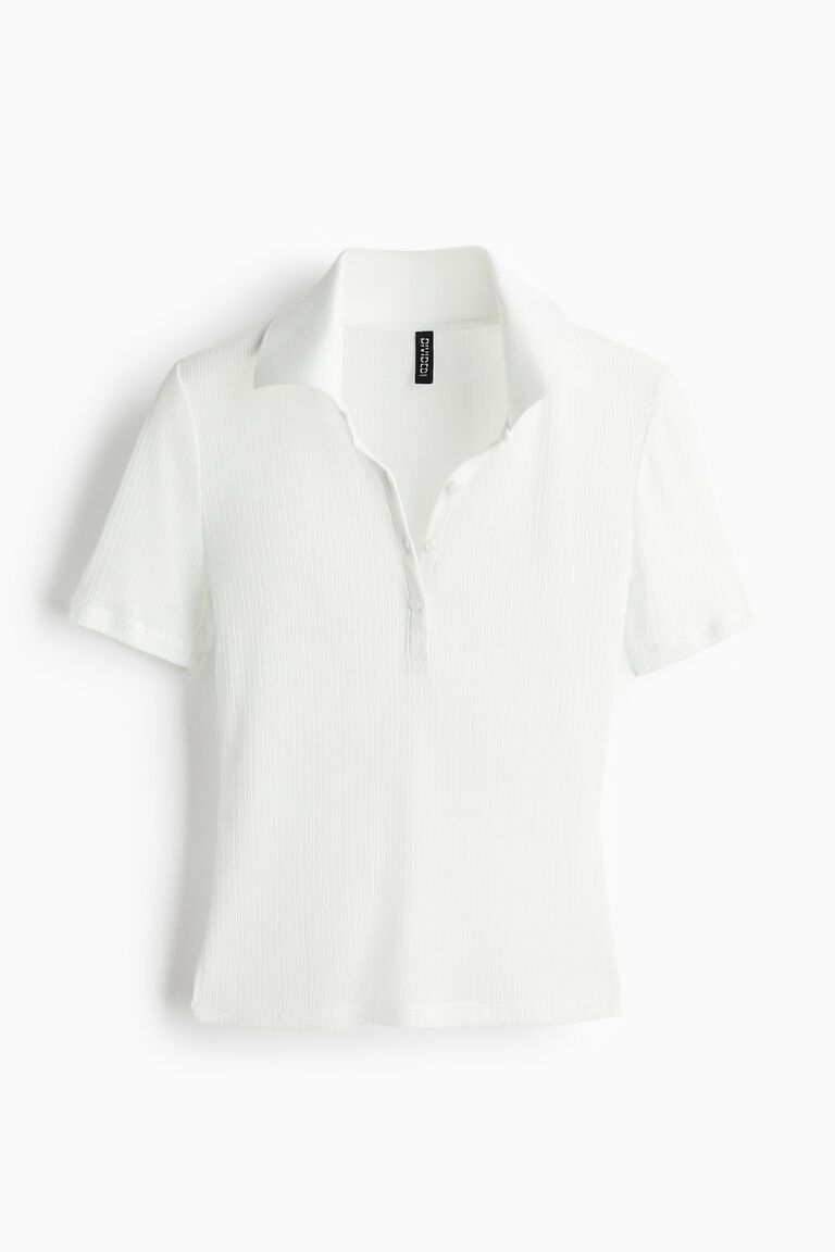 Ribbed polo shirt