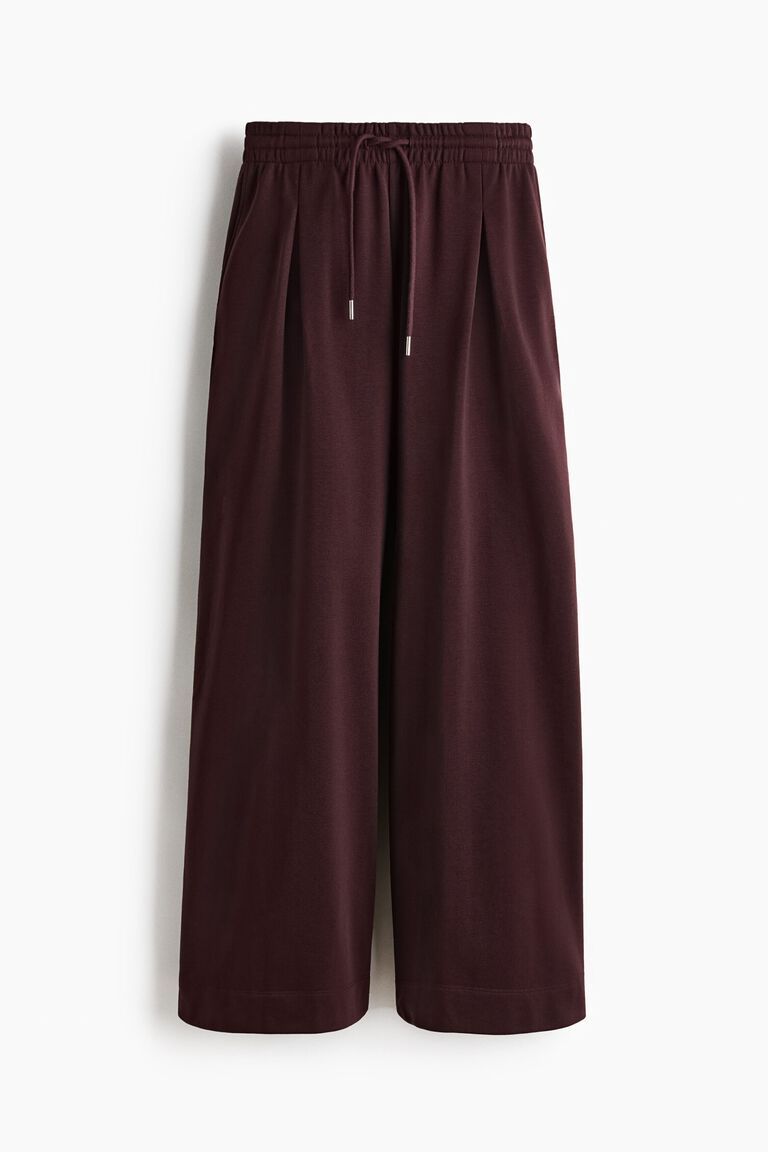 Pleat-detail drawstring trousers