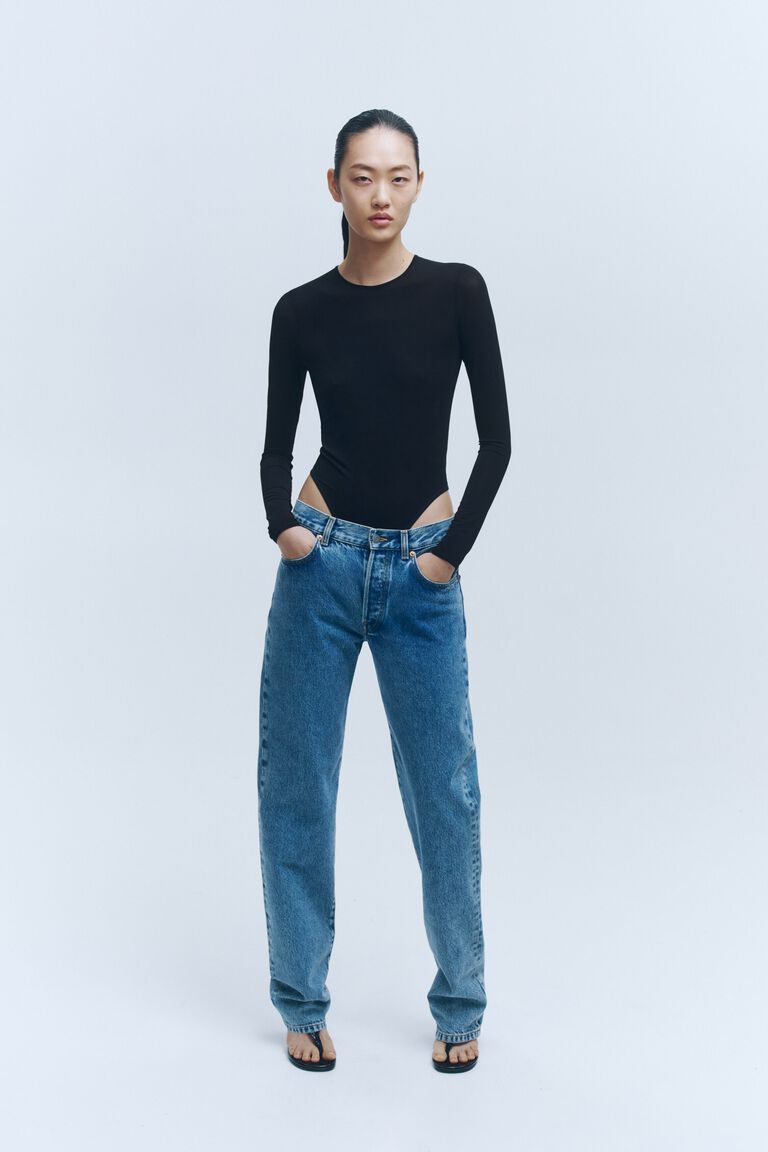 Sheer long-sleeved body
