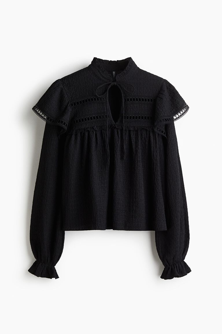Textured jersey blouse