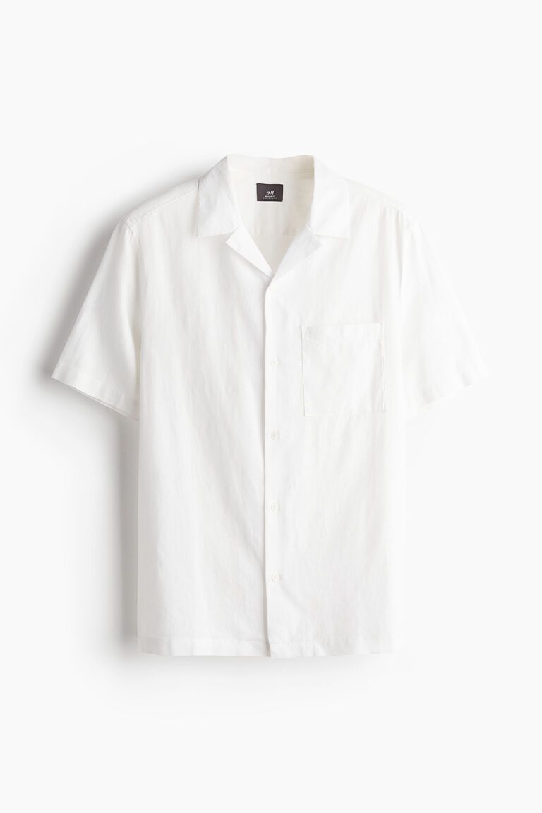 Regular Fit Linen-blend resort shirt