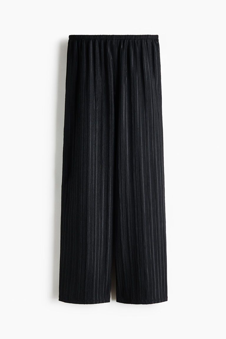 Crinkled pull-on trousers