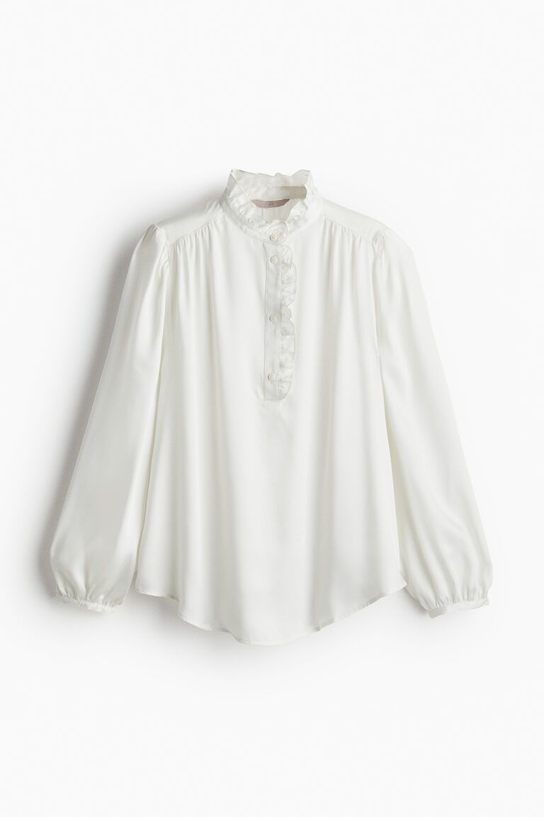 Frill-trimmed blouse