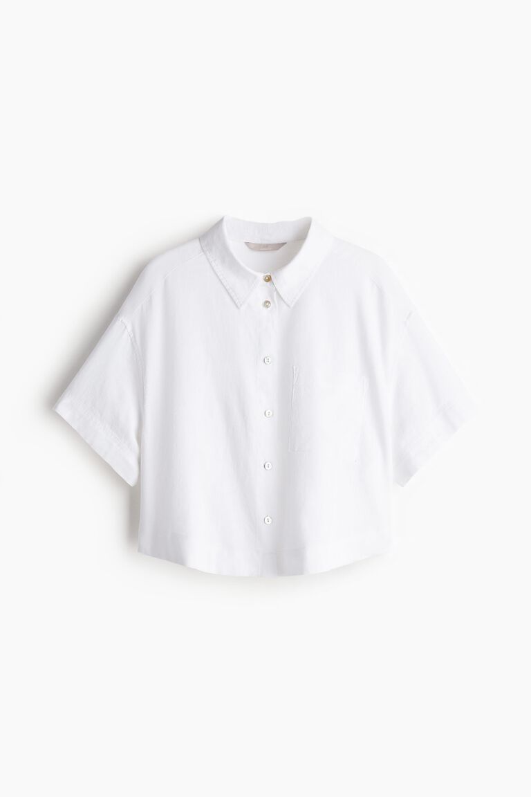 Linen-blend shirt