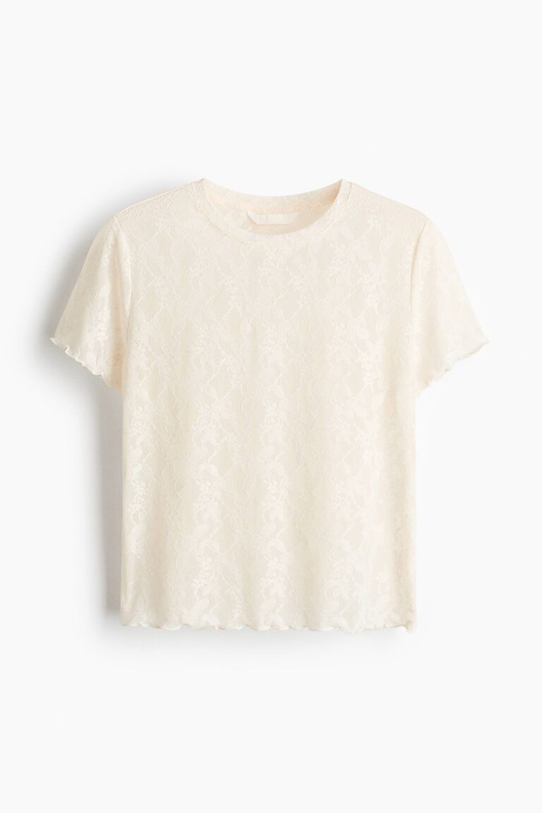 Fitted lace T-shirt