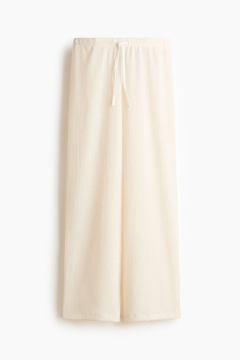 Crinkled drawstring trousers