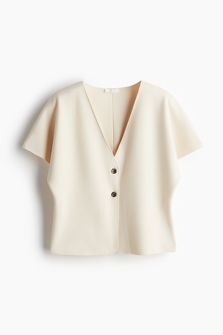Batwing-sleeved cardigan